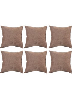 Buy 6-Piece Decorative Filled Cushion Brown in Saudi Arabia