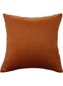 Buy 1-Piece Velvet Decorative Filled Cushion Orange in Saudi Arabia