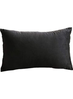 Buy Simple Velvet Decorative Pillow Black in Saudi Arabia