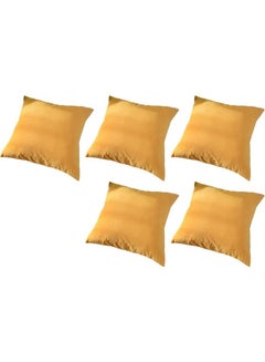 Buy 5-Piece Velvet Decorative Filled Cushion Gold in Saudi Arabia