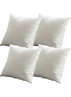 Buy 4-Piece Velvet Decorative Cushion White in Saudi Arabia