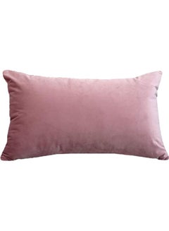 Buy Simple Velvet Decorative Pillow Pink in Saudi Arabia