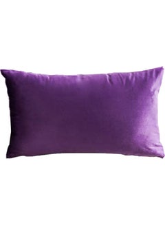 Buy Simple Velvet Decorative Pillow Purple in Saudi Arabia