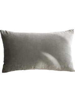 Buy Simple Velvet Decorative Pillow Grey in Saudi Arabia