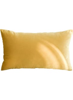 Buy Simple Velvet Decorative Pillow Yellow in Saudi Arabia