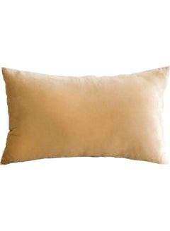 Buy Simple Velvet Decorative Pillow Yellow in Saudi Arabia