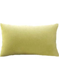 Buy Simple Velvet Decorative Pillow Yellow in Saudi Arabia