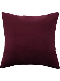 Buy Velvet Decorative Filled Cushion Red 25x25cm in Saudi Arabia