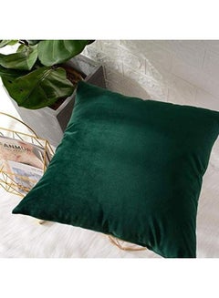 Buy 1-Piece Velvet Decorative Filled Cushion Green in Saudi Arabia