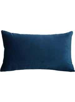 Buy Simple Velvet Decorative Pillow Blue in Saudi Arabia