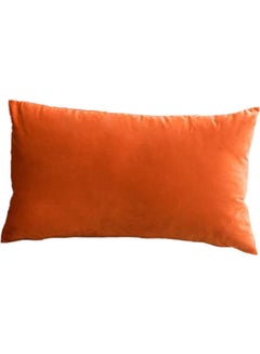 Buy Simple Velvet Decorative Pillow Orange in Saudi Arabia