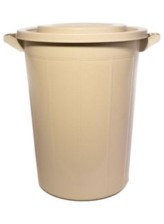 Buy Plastic Trash Can Beige 80Liters in Saudi Arabia