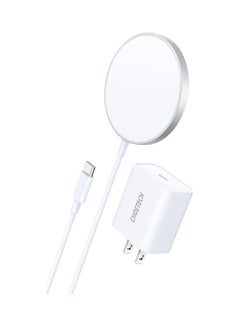 Buy Magsafe Magnetic Wireless Charger for Apple IPhone 13/Mini/Pro/Pro Max & 12 Series White in Saudi Arabia