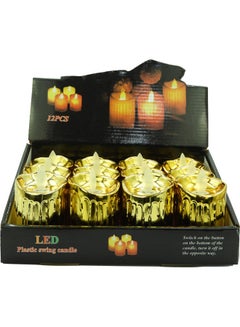 اشتري 12-Piece Flameless LED Shining Candle ذهبي 8x5x5سم في الامارات