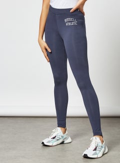 Buy Logo Print Leggings Navy in UAE