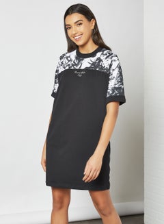 Buy Logo Print Mini Dress Black in UAE