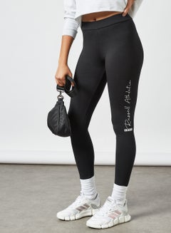 Buy Logo Print Leggings Black in UAE