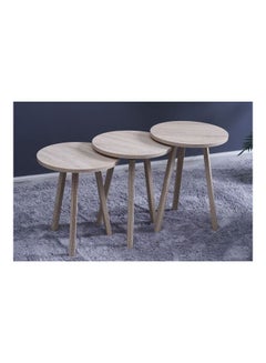 اشتري 3-Piece Anglo Nesting Table Set Brown في الامارات