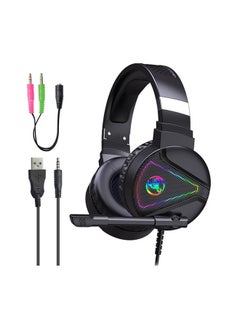 اشتري سماعة رأس للألعاب مزودة بميكروفون وإضاءة متعددة الألوان RGB لأجهزة بلايستيشن 4/ بلايستيشن 5/ إكس بوكس ون/ إكس بوكس سيريس إكس/ نينتندو سويتش في الامارات