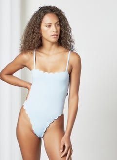 Buy Scallop Edge Swimsuit Blue in UAE
