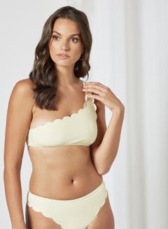 Buy Scallop Detail Bikini Top Yellow in UAE