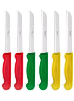 Buy 6-Piece Handy Knife Set Red/green/yellow in Saudi Arabia