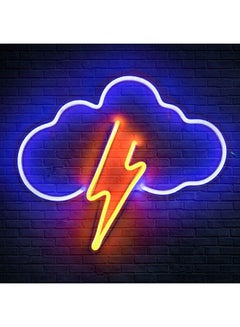 Buy Led Cloud Neon Sign Wall Decor Light Battery Blue/Orange 12.2x13.4inch in Saudi Arabia