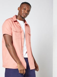 Buy Short Sleeve Shirt Pink in Saudi Arabia