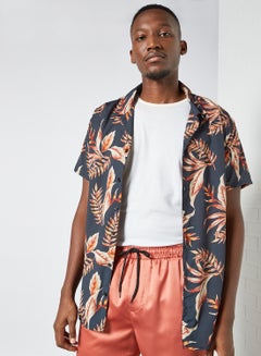 Buy Tropical Print Shirt Navy in Saudi Arabia