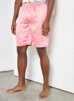 Buy Drawstring Swim Shorts Pink in UAE
