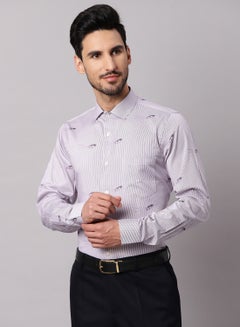 Buy Formal Collared Neck Shirt Purple in Saudi Arabia