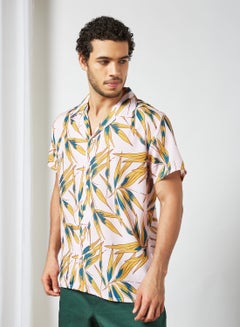 Buy Printed Short Sleeve Shirt Multicolour in Saudi Arabia