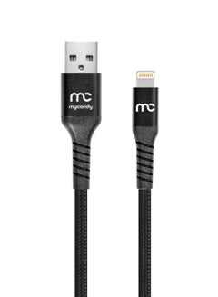 Buy USB-A To MFI Lightning Charge And Sync Cable Black in UAE