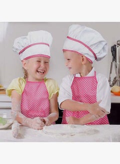 Unisex Children Kids Boy Adjustable Apron And Chef Hat Set Kitchen Cooking Wear 