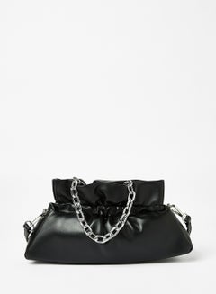 Buy Faux Leather Crossbody Bag Black in Saudi Arabia