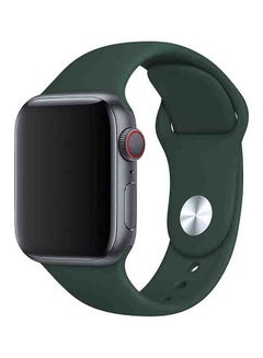 Buy Silicone Sport Replacement Band For Apple iWatch Series 6/SE/5/4/3/2/1 40-38mm Dark Green in UAE