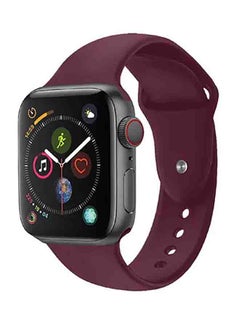 Buy Silicone Sport Replacement Band For Apple iWatch Series 6/SE/5/4/3/2/1 40-38mm Maroon in UAE