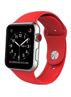 Buy Silicone Sport Replacement Band For Apple iWatch Series 6/SE/5/4/3/2/1 40-38mm Red in UAE