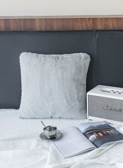 Buy Faux Fur Cushion With Insert Grey 44x44cm in Saudi Arabia