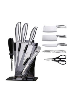 Buy 5-Piece Knives Set With Stand Silver/Black 17x36x15cm in UAE