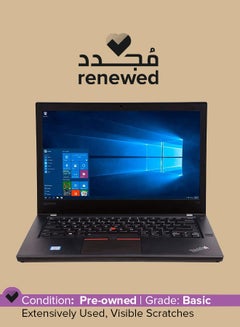 اشتري مُجدد - لابتوب ثينك باد T470 بشاشة مقاس 14 بوصة ومعالج إنتل كور i5 من الجيل السادس ومزود بذاكرة رام سعة 8 جيجابايت ومحرك أقراص SSD سعة 256 جيجابايت وبطاقة رسومات إنتل بدقة عالية الوضوح أسود في الامارات