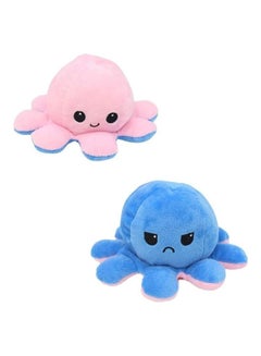 Buy Non-Toxic Soft Double-Sided Flip Octopus Plush Toys With Different Expression On Both Side 20x10x10cm in Saudi Arabia