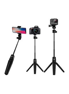 Buy K20 Aluminum Alloy Selfie Stick Tripod Extendable Selfie With Bluetooth Shutter Remote Control For Smartphone Self-Portrait Artifact Black in UAE