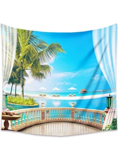 Buy Beach View Design Wall Hanging Tapestry Multicolour in UAE