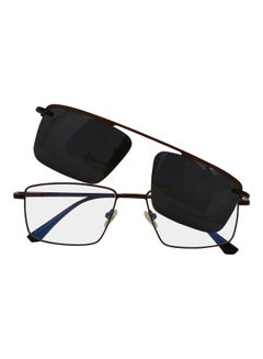 اشتري Rectangular Anti-Blue Light Eyeglasses With Clip On Sunglasses للرجال في الامارات