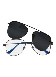 اشتري Aviator Anti-Blue Light Eyeglasses With Clip On Sunglasses في الامارات