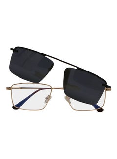 اشتري Rectangular Anti-Blue Light Eyeglasses With Clip On Sunglasses للرجال في الامارات