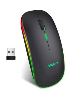 Buy 2.4G Wireless Slim Rechargeable Mouse Black in UAE