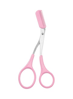 Buy Eyebrow Shaping Scissors Trimmer with Comb Pink/Silver in Egypt