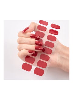 Buy 16-Piece Nail Art Sticker Set Red in Saudi Arabia